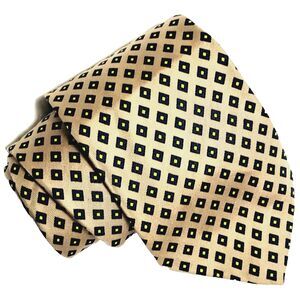 Brooks Brothers Makers Vintage Tie Diamonds Polka Dot Beige Vegas Mafia USA Silk